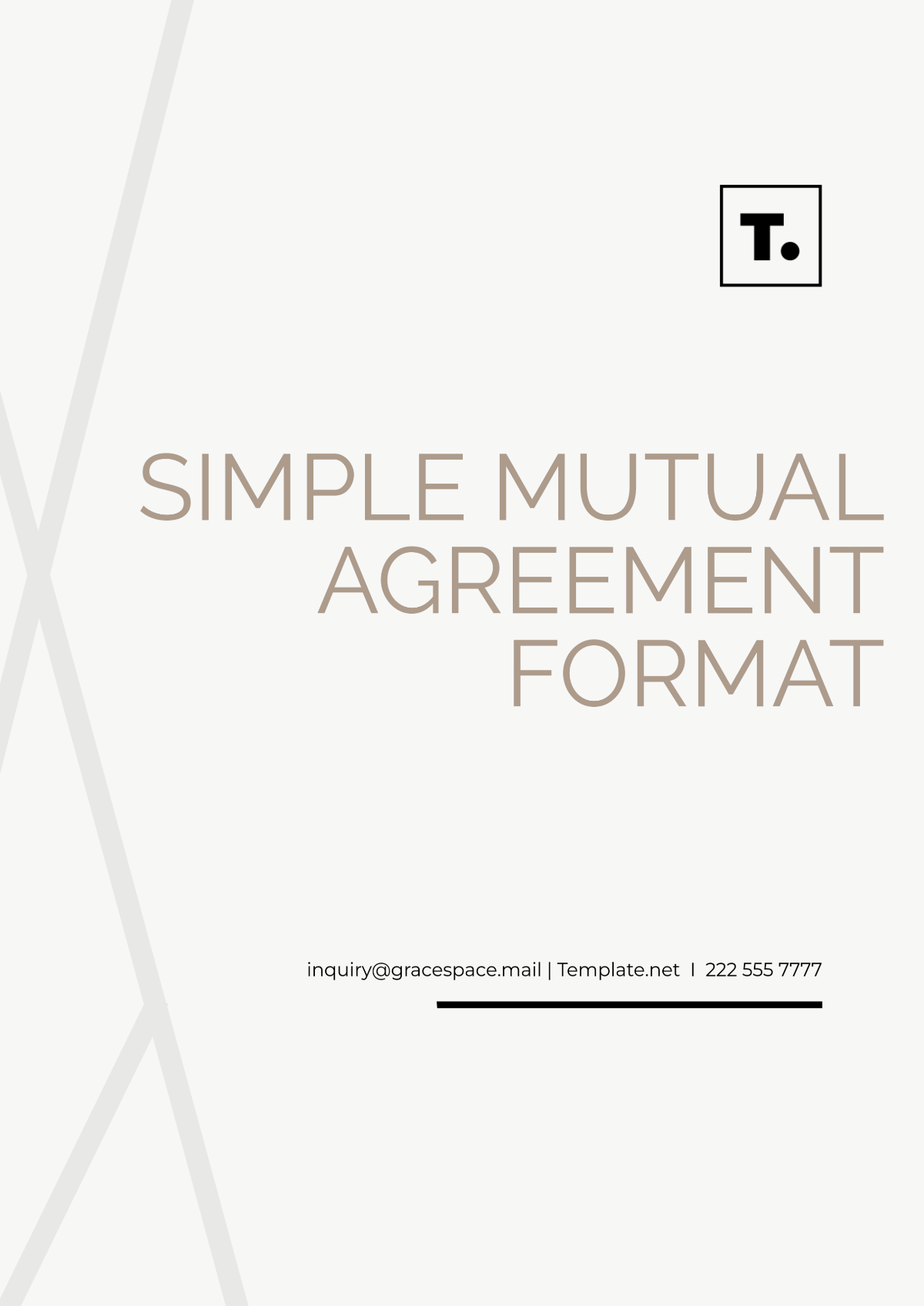 Simple Mutual Agreement Format Template - Edit Online & Download