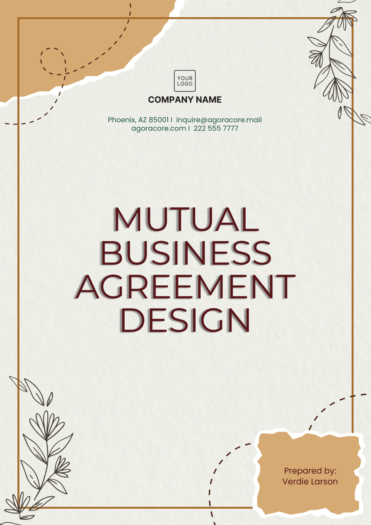 Mutual Business Agreement Design Template - Edit Online & Download