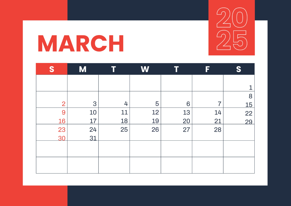 Free 2025 Wall Calendar Template to Edit Online