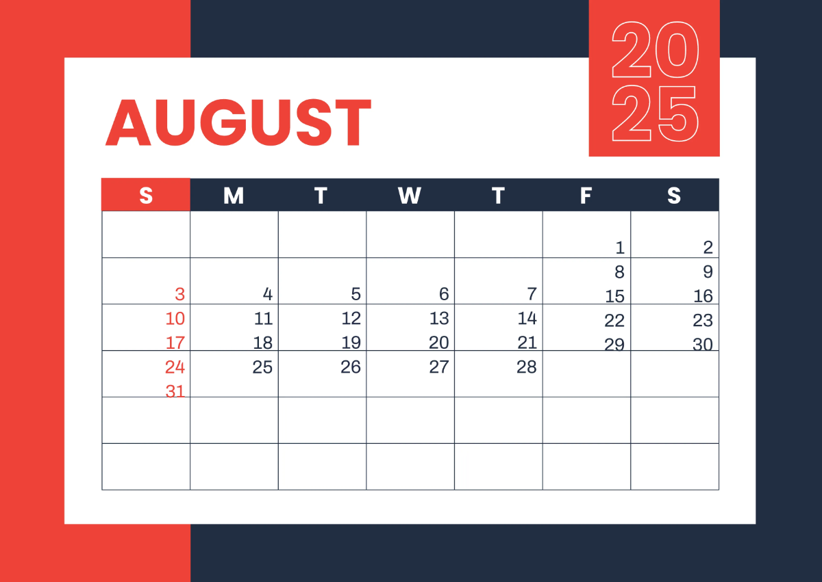 Free 2025 Wall Calendar Template to Edit Online
