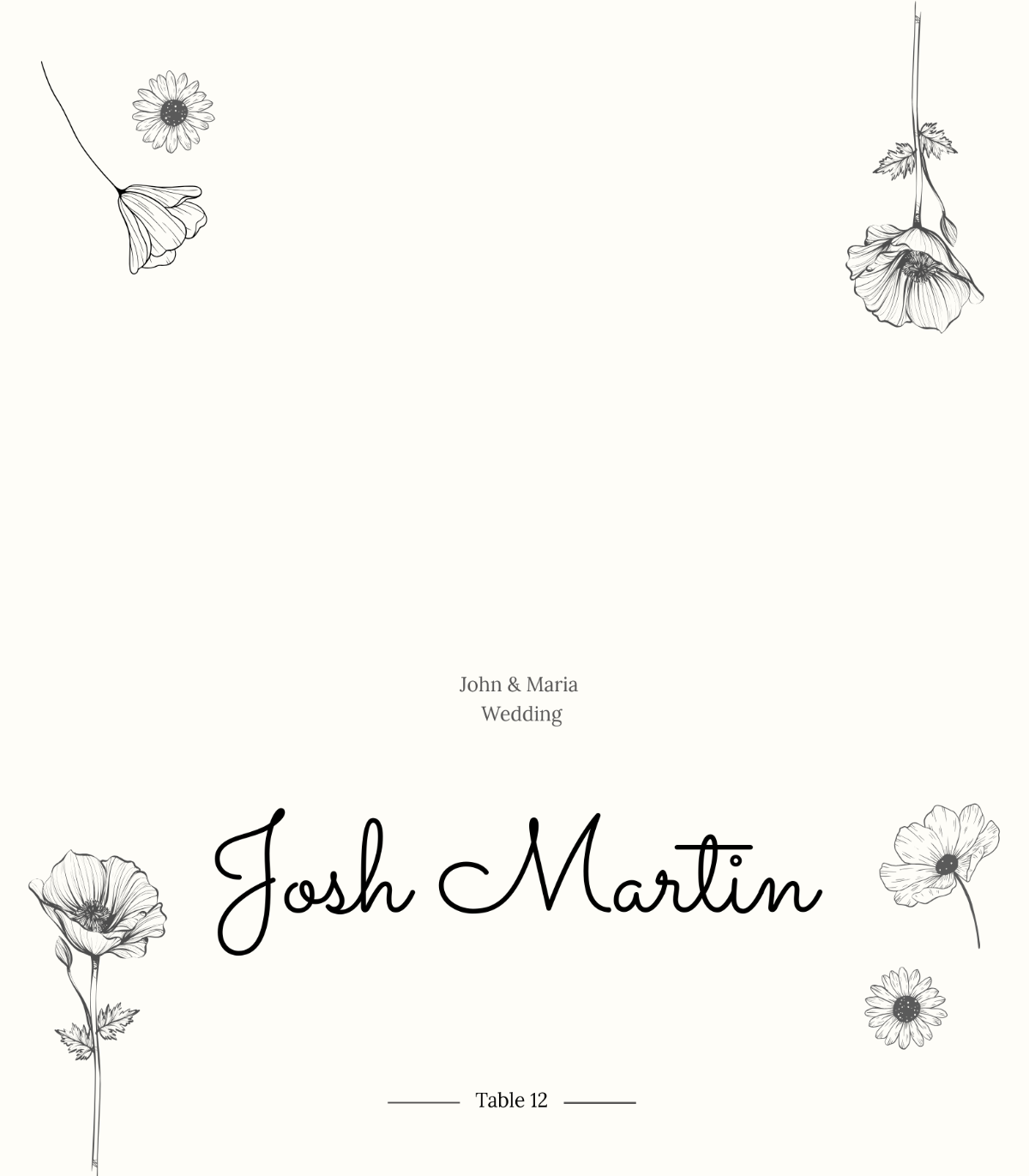 Wedding Place Card Template - Edit Online & Download