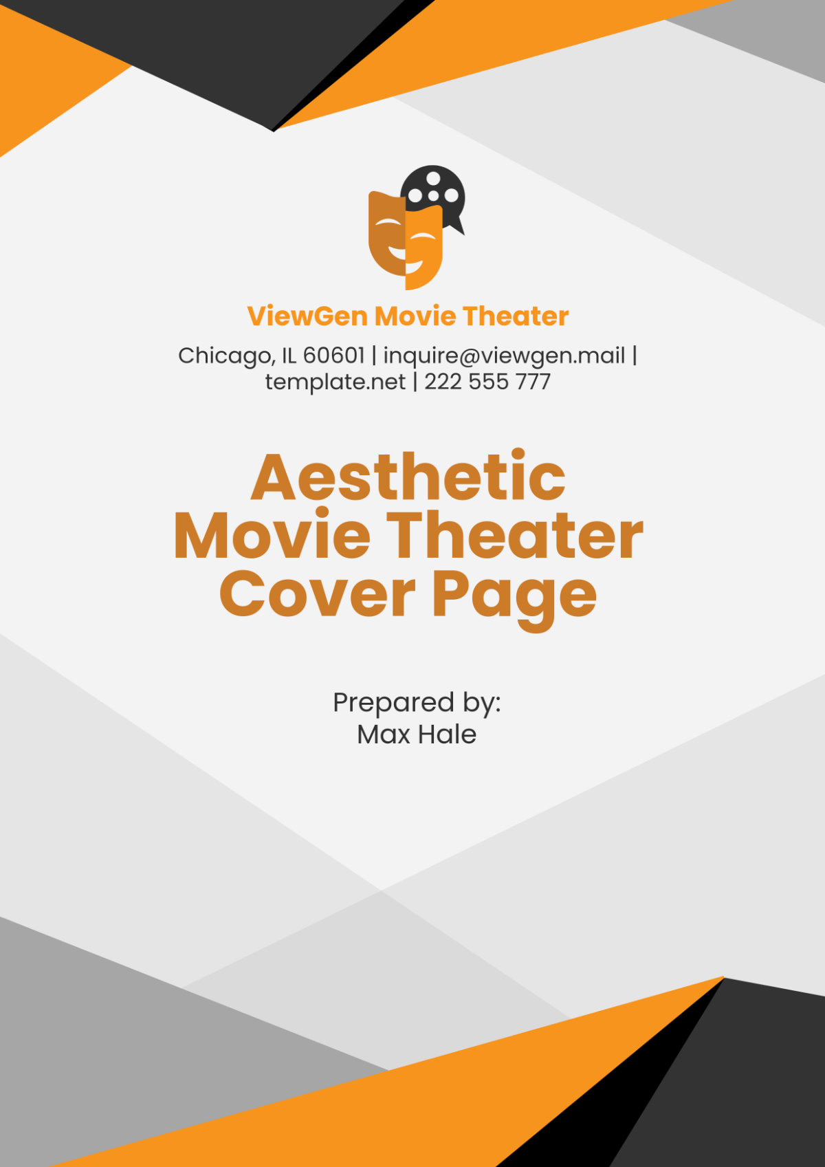 Aesthetic Movie Theater Cover Page Template - Edit Online & Download