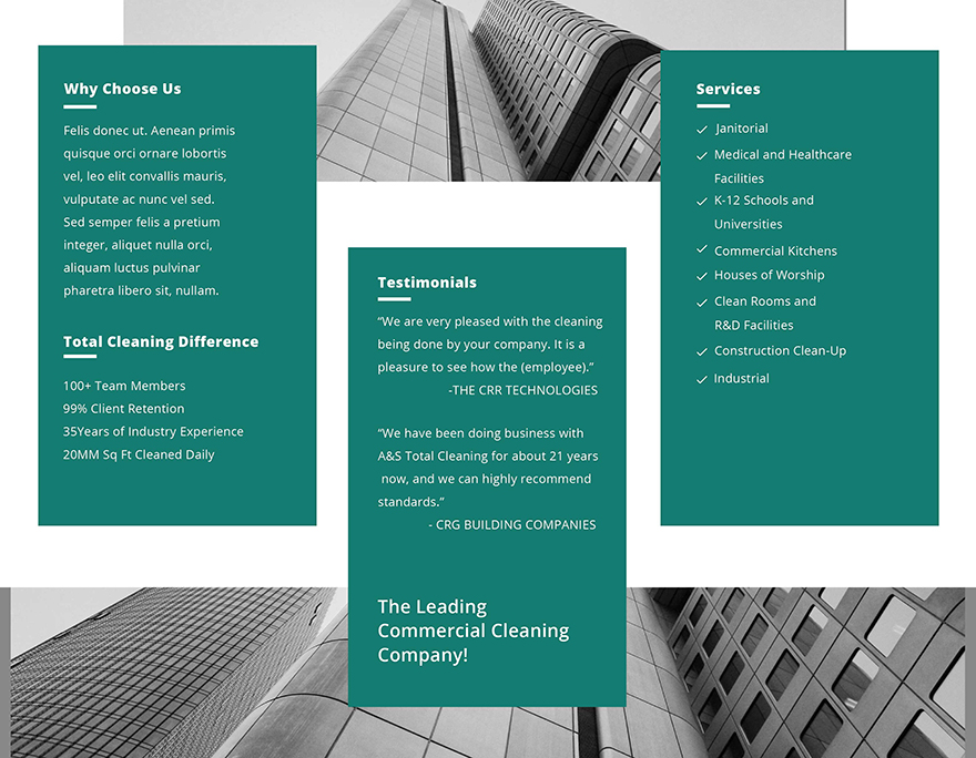 Cleaning Service Brochure Template