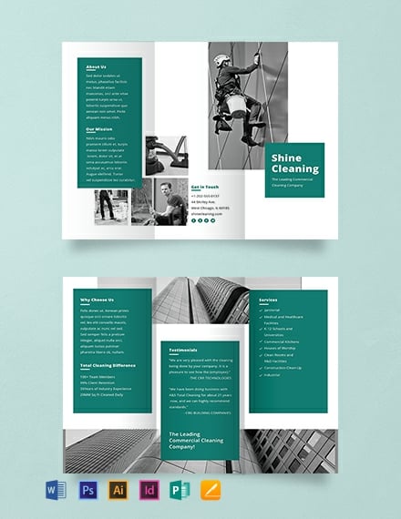 Cleaning Service Brochure Template Illustrator Indesign Word Apple Pages Psd Publisher Template Net