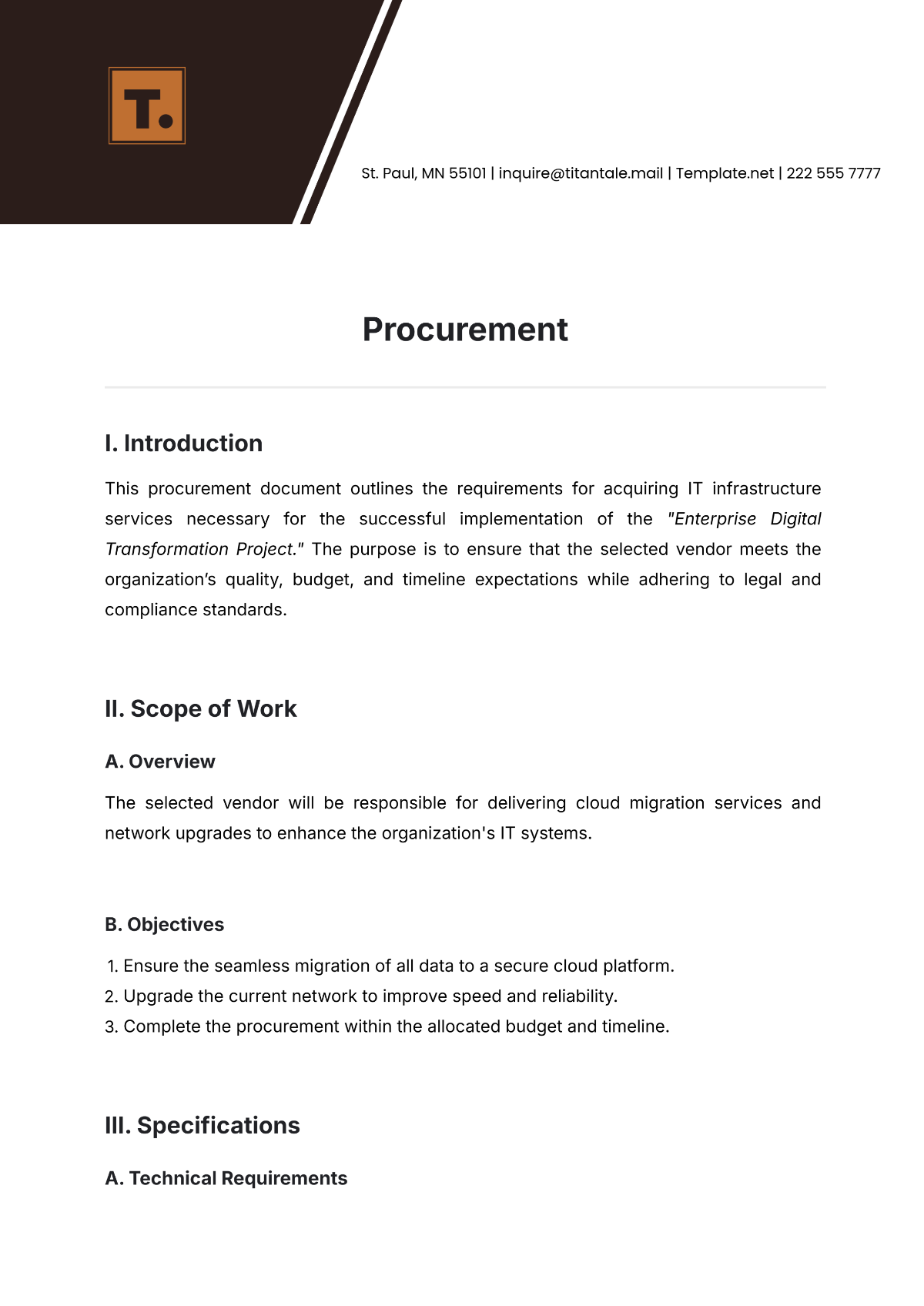 Procurement Template