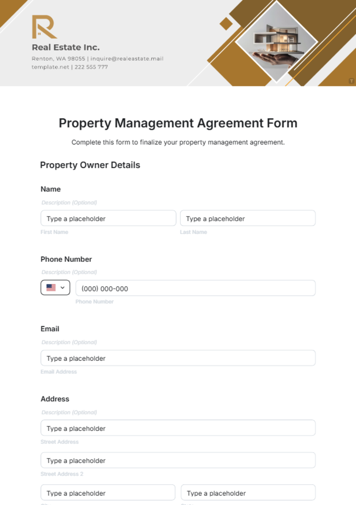 Property Management Agreement Form Template - Edit Online & Download