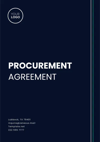Free Procurement Agreement Template to Edit Online
