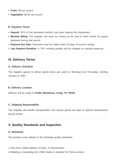 Free Procurement Agreement Template to Edit Online