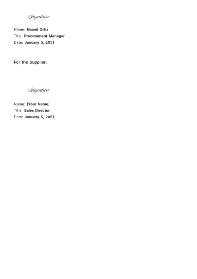 Free Procurement Agreement Template to Edit Online