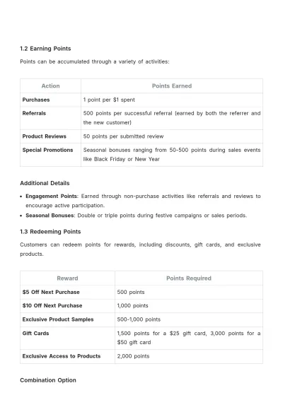 Free Retail Customer Loyalty Program Template to Edit Online
