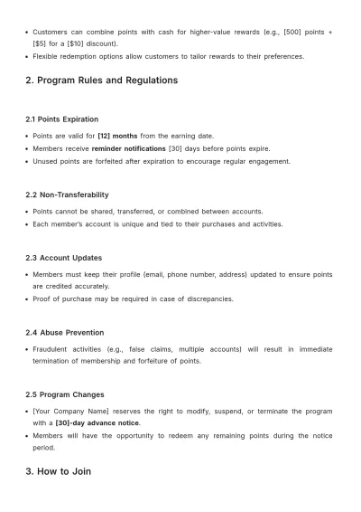 Free Retail Customer Loyalty Program Template to Edit Online