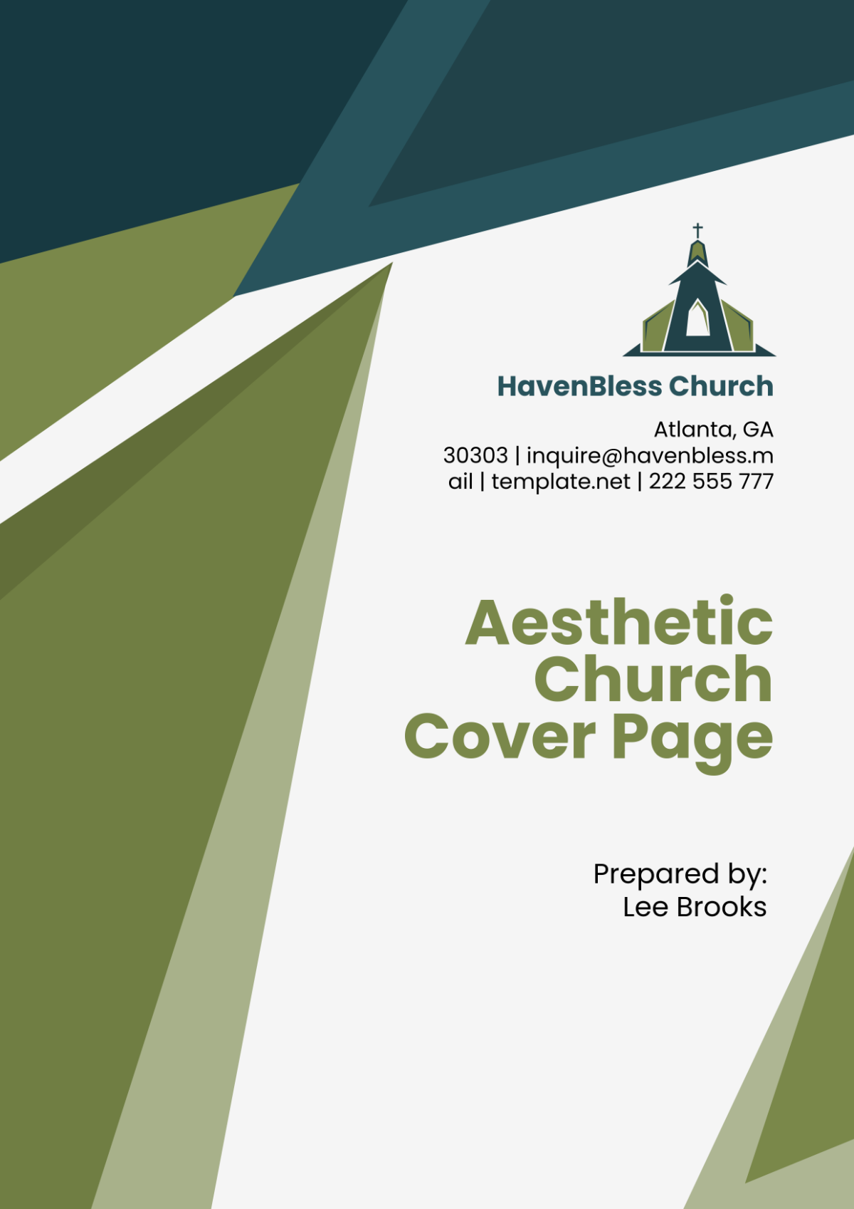 Aesthetic Church Cover Page Template - Edit Online & Download