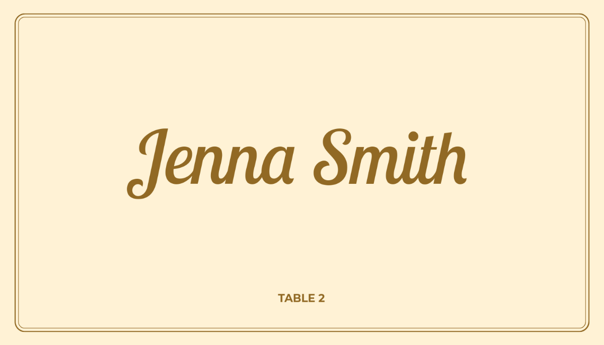 Minimalist Place Card Template - Edit Online & Download