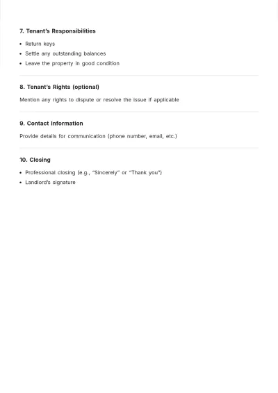 Free 30 Days Eviction Letter Outline Template to Edit Online