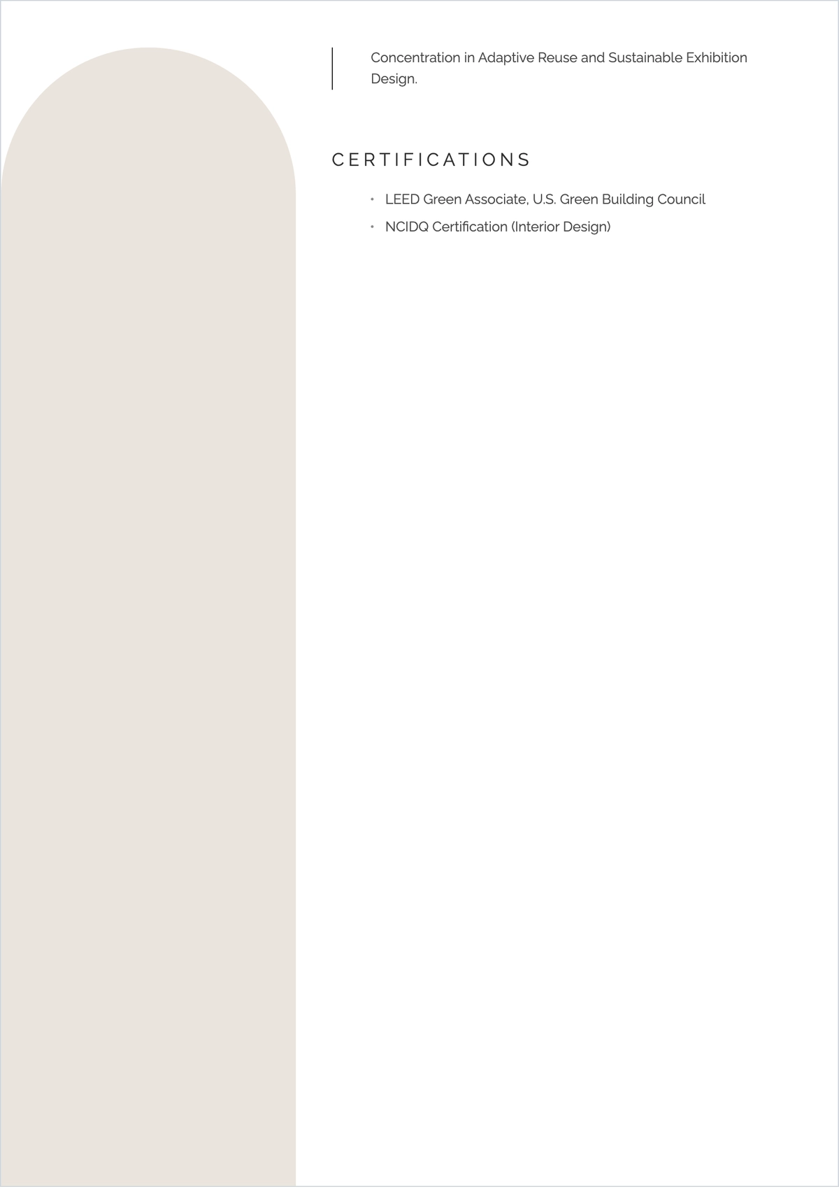Free Printable Exhibit Designer ATS Resume Template, AI Resume Builder