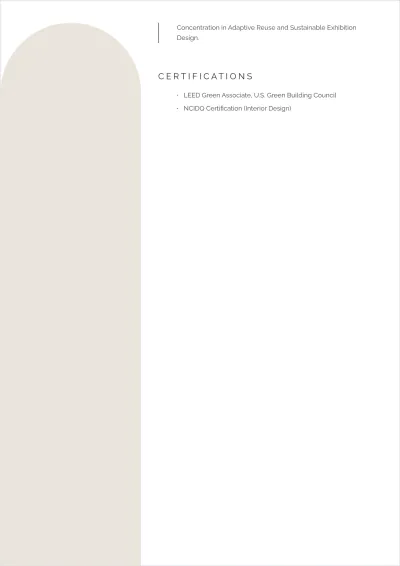 Free Printable Exhibit Designer ATS Resume Template, AI Resume Builder