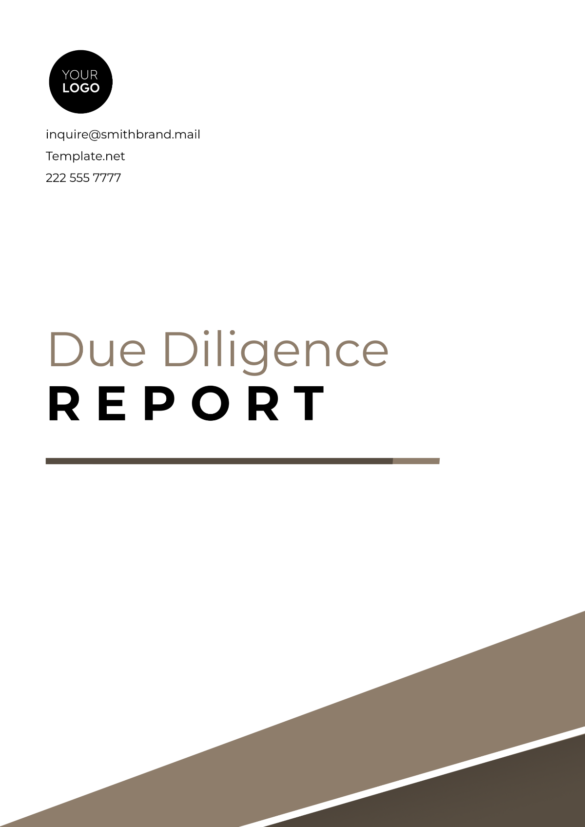 Due Diligence Report Sample Template - Edit Online & Download