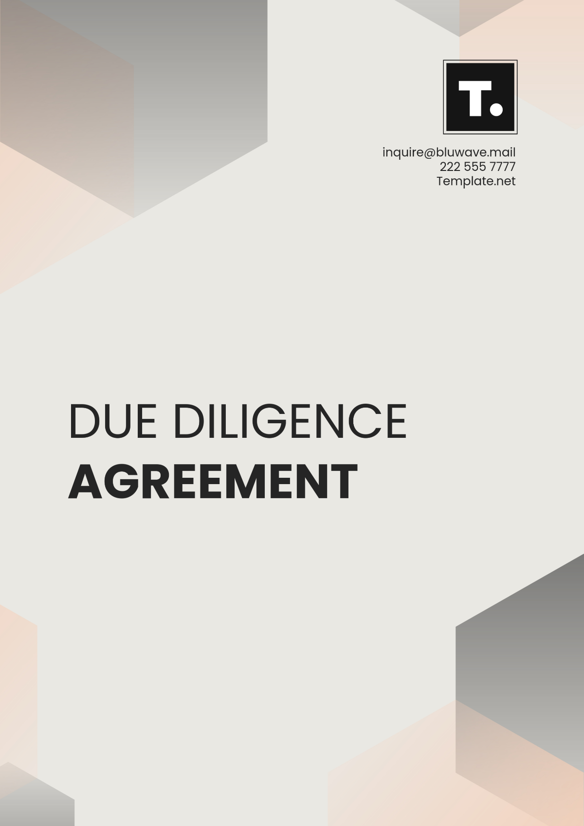 Due Diligence Agreement Template - Edit Online & Download