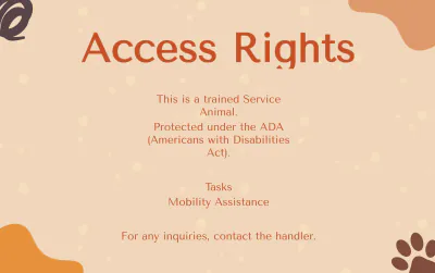 Free Aesthetic Service Dog ID Card with Photo Template to Edit Online