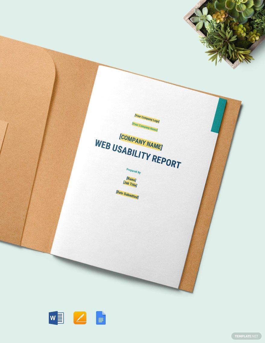 Free Web Usability Report Template