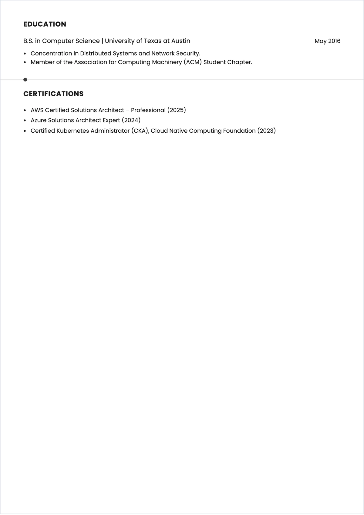Free Blank SaaS Developer ATS Resume Template, AI Resume Builder