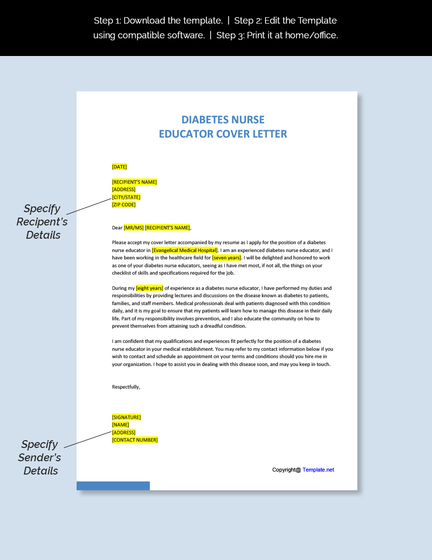 diabetes nurse educator cover letter