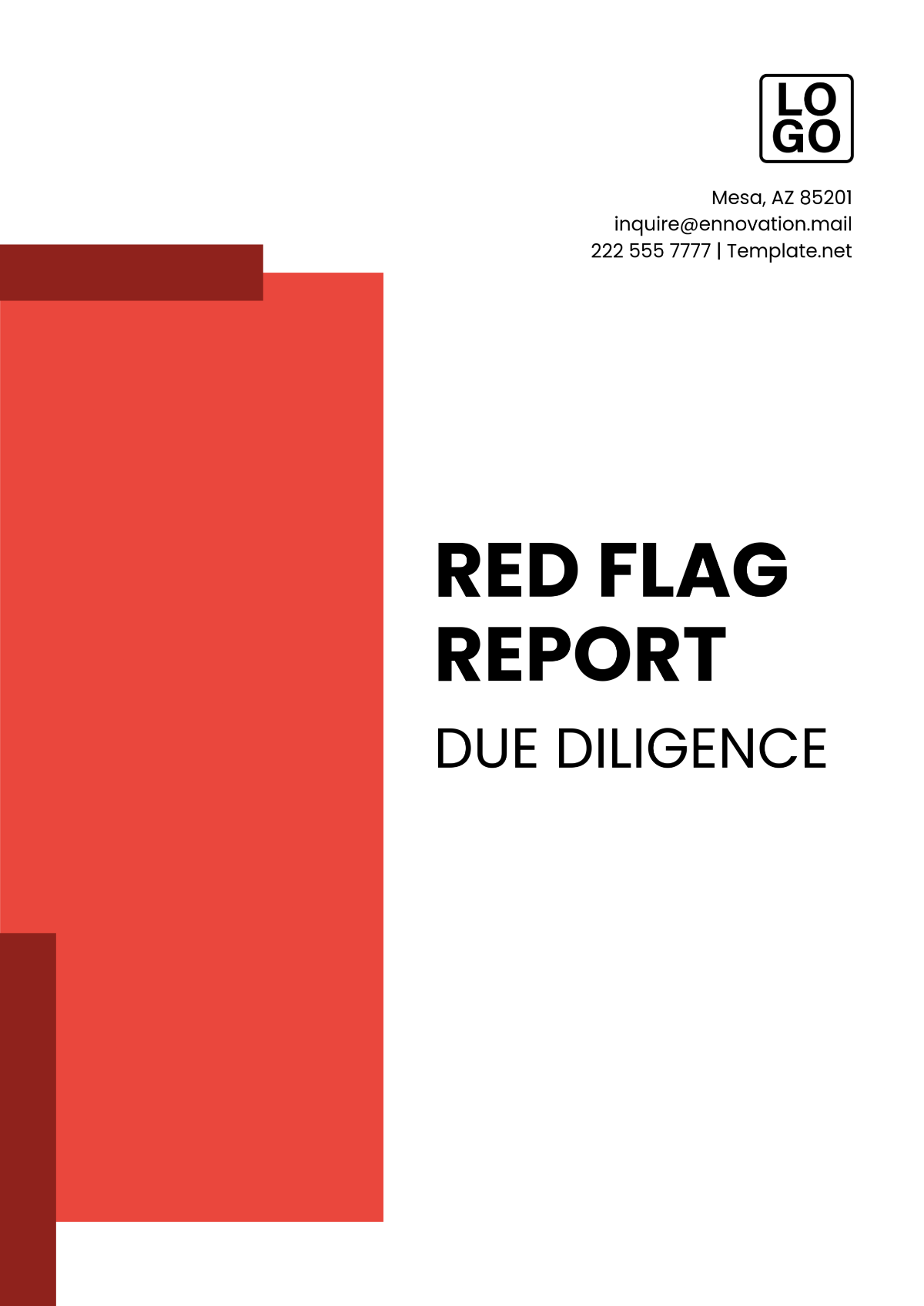 Red Flag Report Due Diligence Template - Edit Online & Download