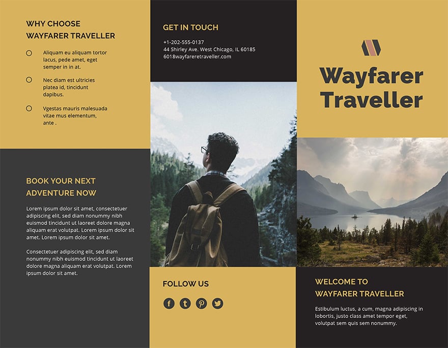 Tri fold Travel Brochure Template