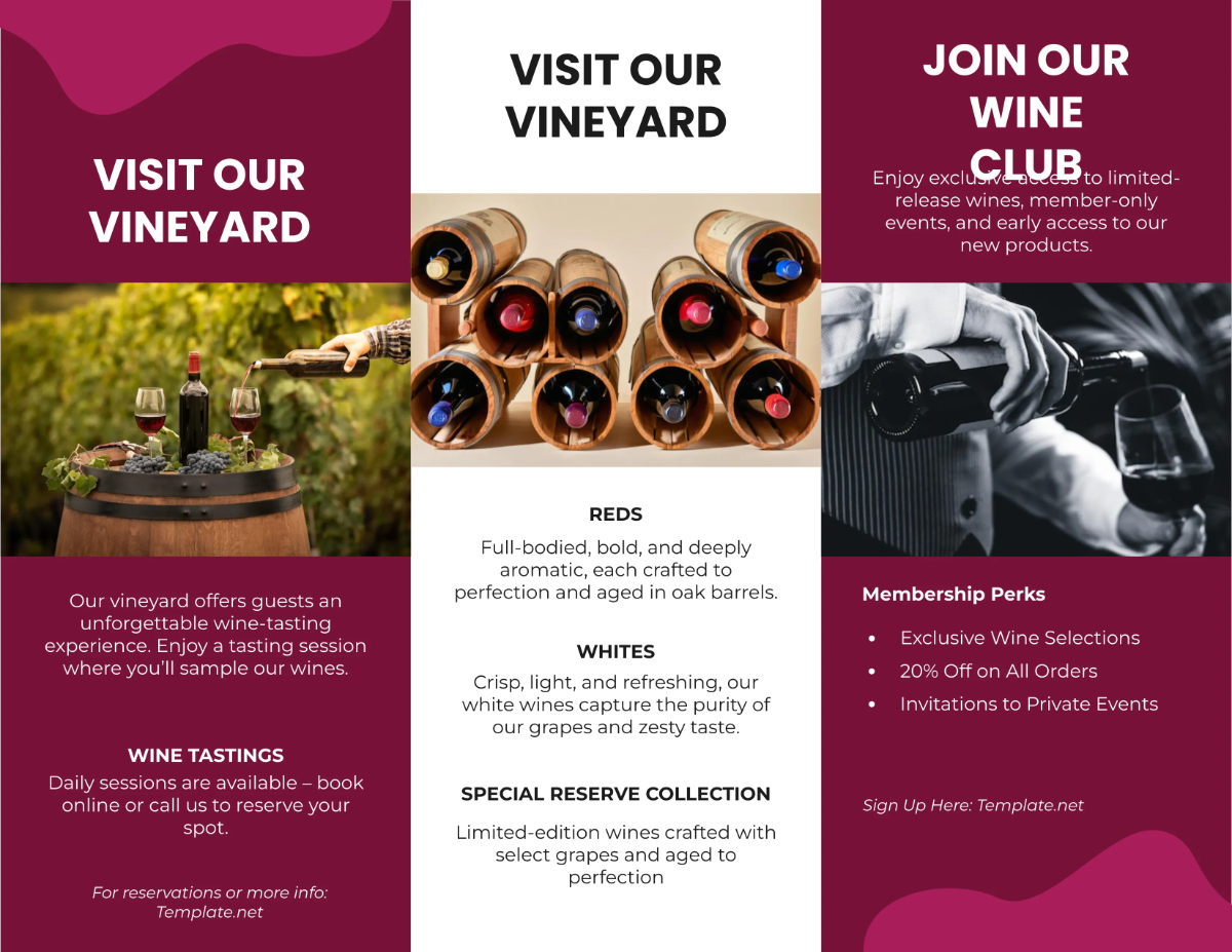 Free Wine Tri-Fold Brochure Template to Edit Online