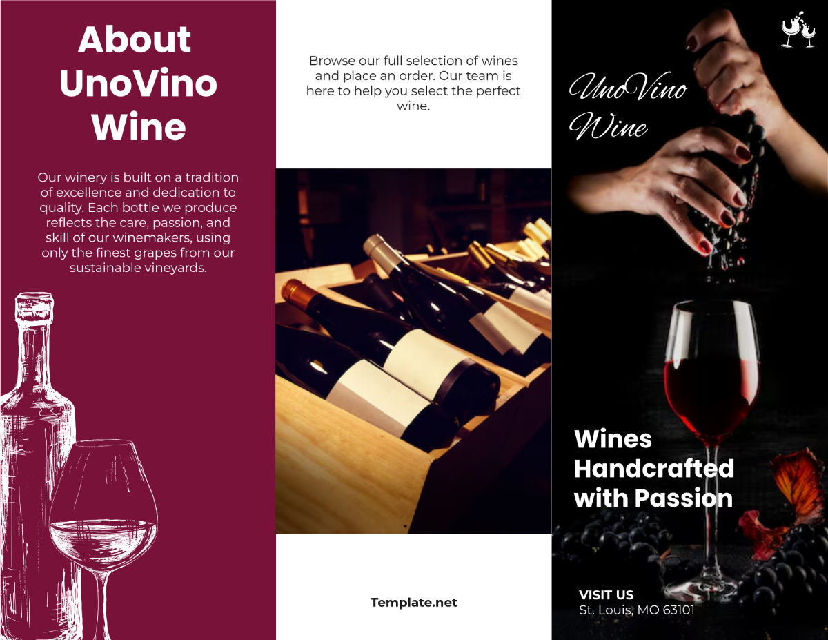 Wine Tri-Fold Brochure Template - Download | Template.net