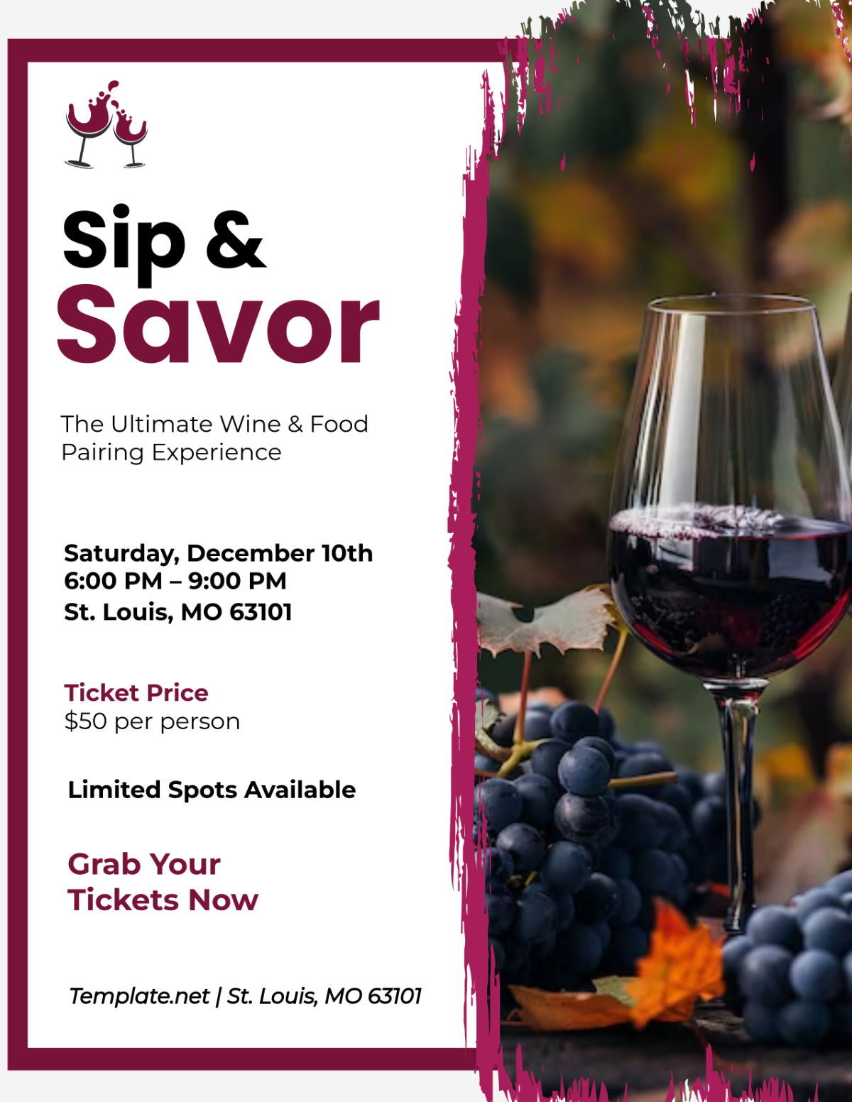 Wine Event Flyer Template - Download | Template.net