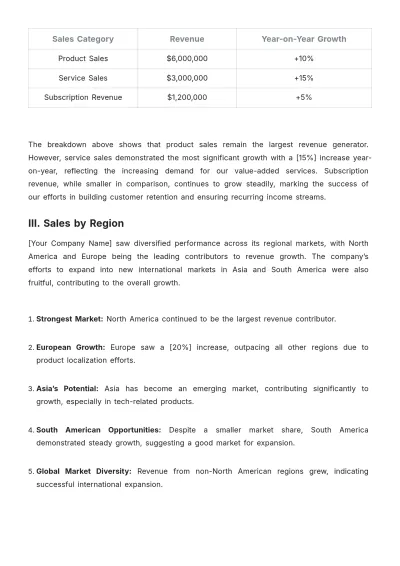 Free E-Commerce Sales and Revenue Report Template to Edit Online