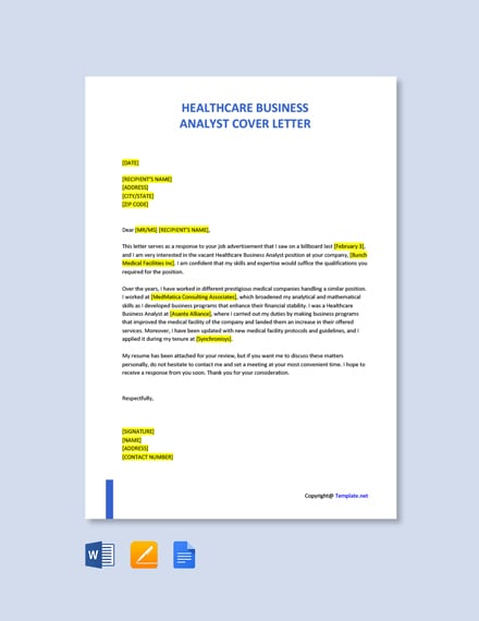 17+ Business Analyst Cover Letter Templates - Free Downloads | Template.net