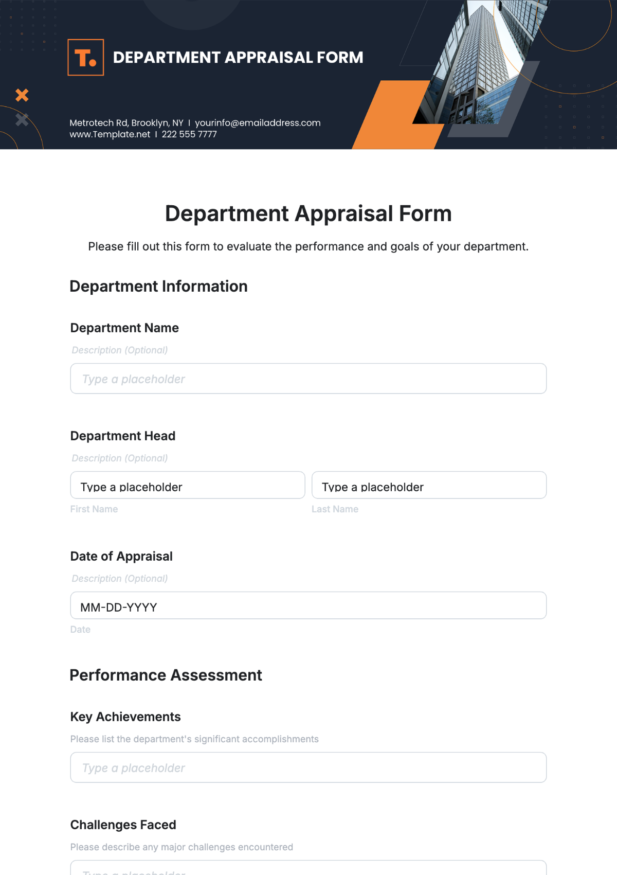 Department Appraisal Form Template - Edit Online & Download