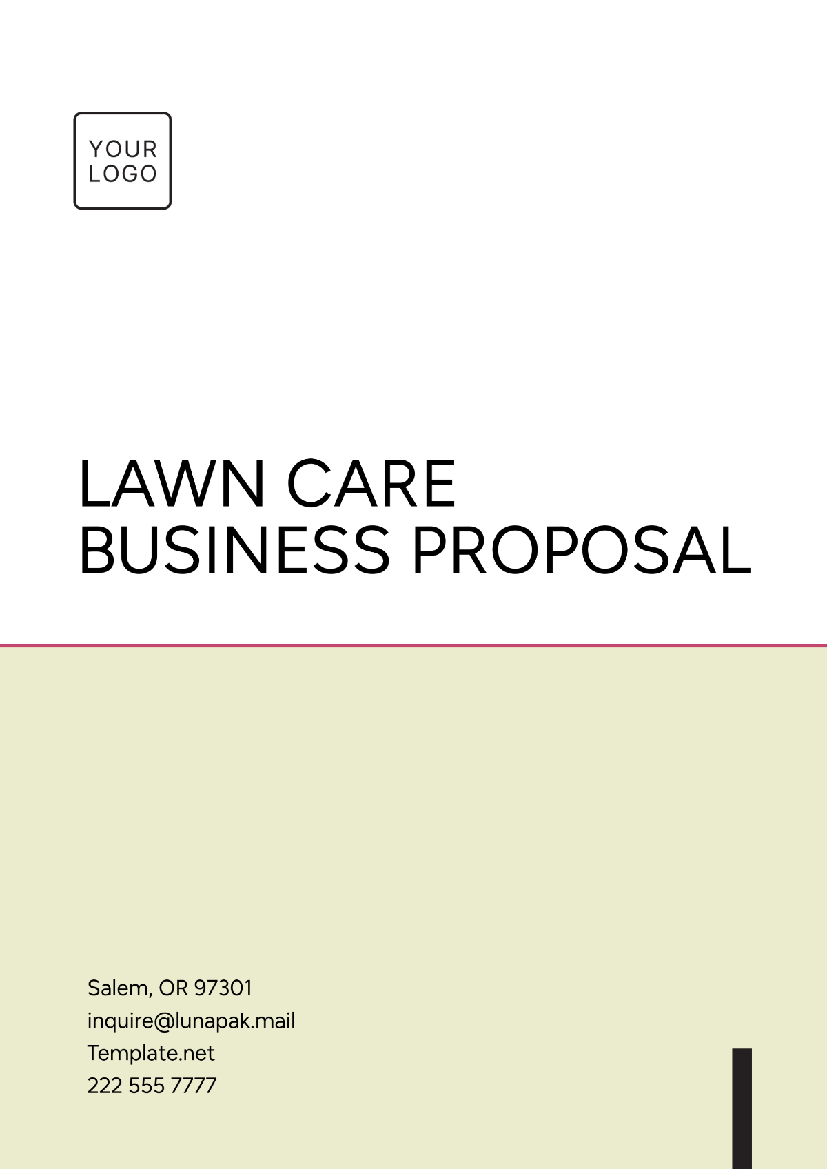 Lawn Care Business Proposal Template