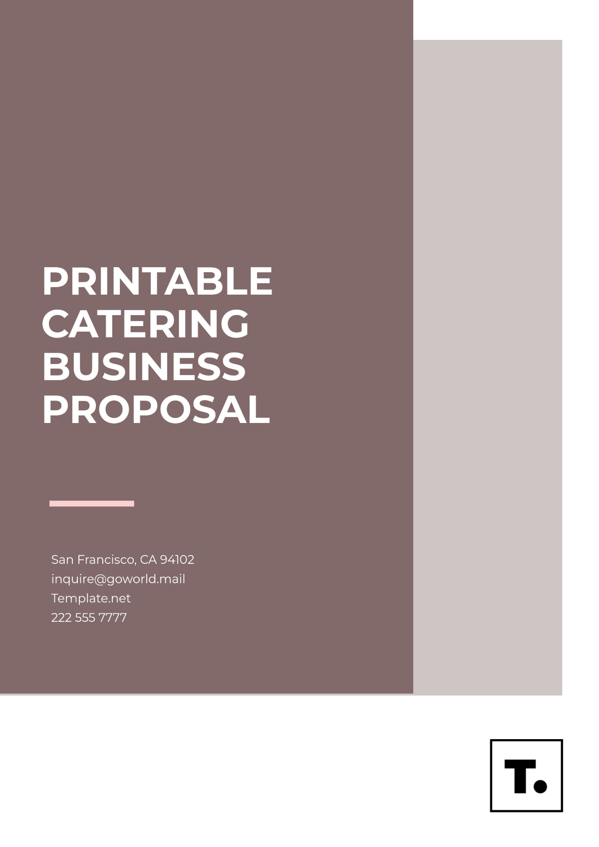 Printable Catering Business Proposal Template