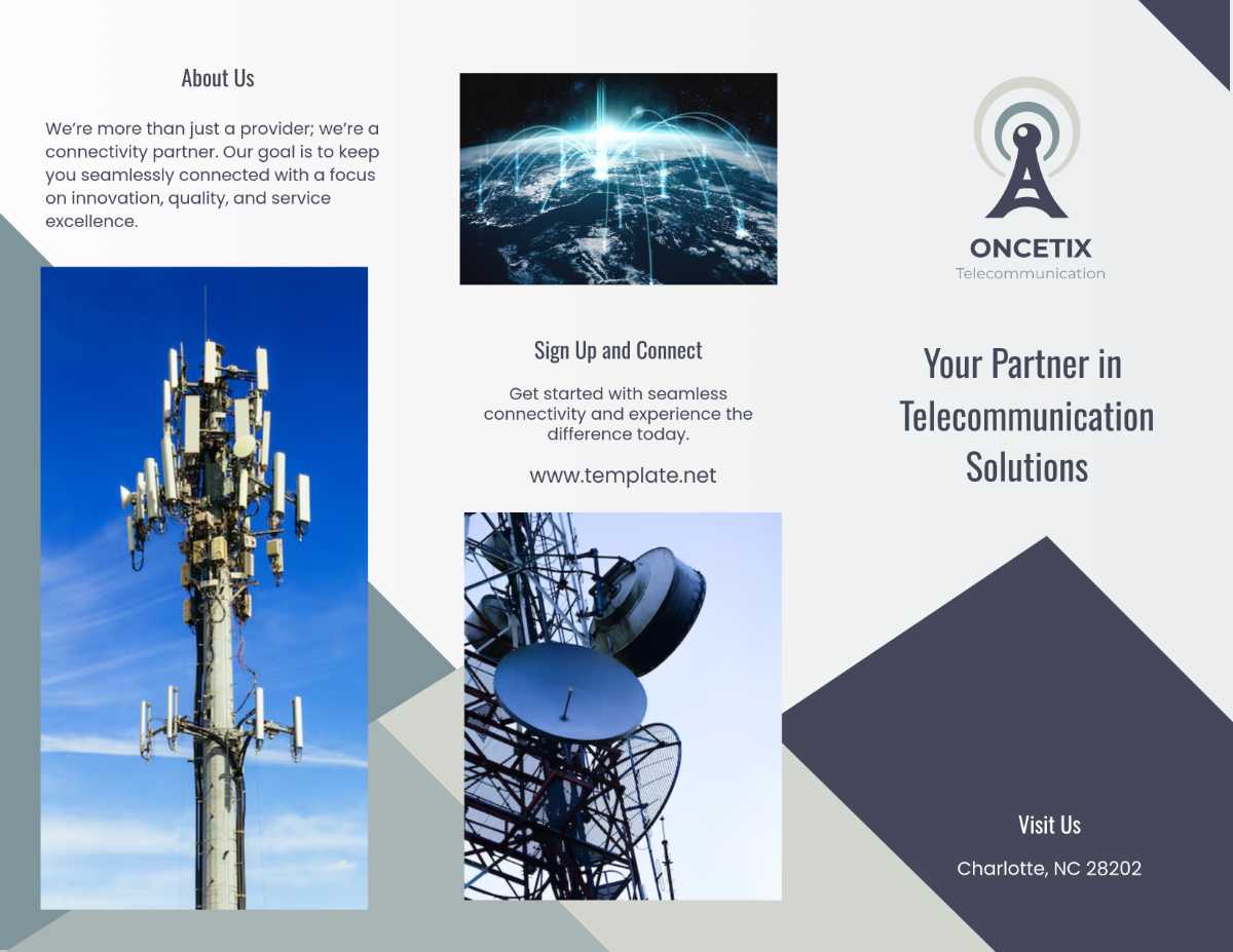 Telecommunication Marketing Brochure Template - Edit Online & Download