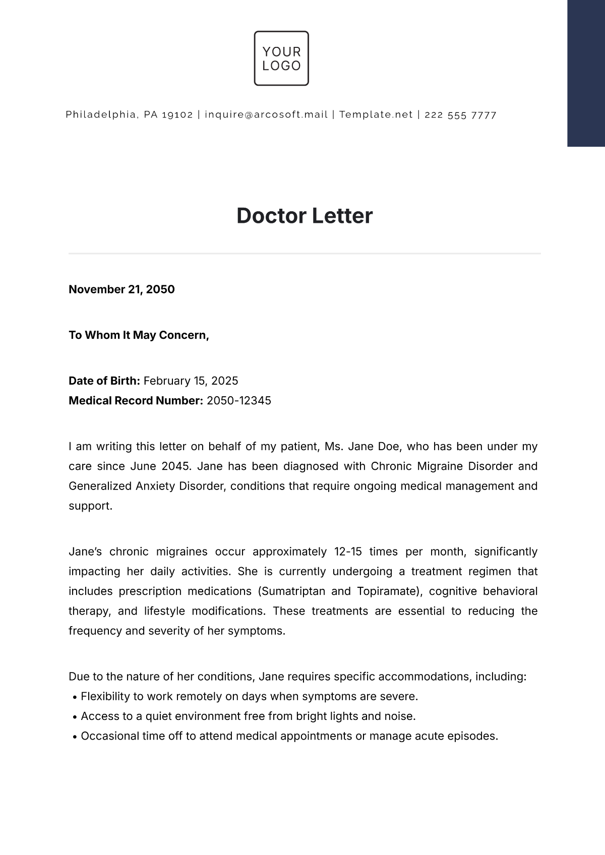 Doctor Letter Template