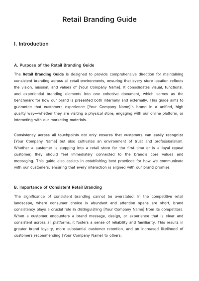 Free Retail Branding Guide Template to Edit Online