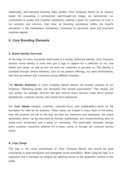 Free Retail Branding Guide Template to Edit Online
