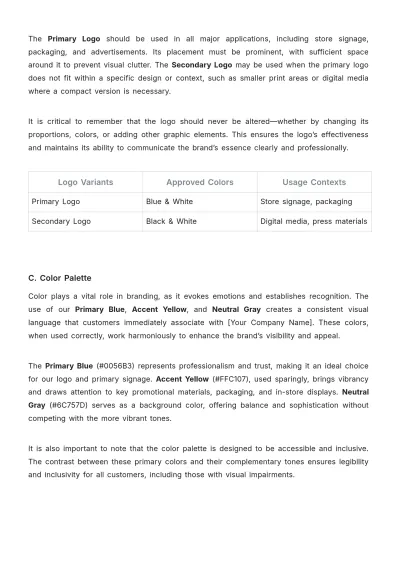 Free Retail Branding Guide Template to Edit Online