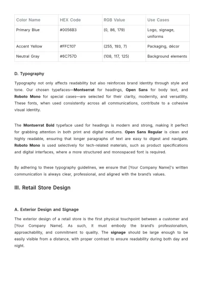 Free Retail Branding Guide Template to Edit Online