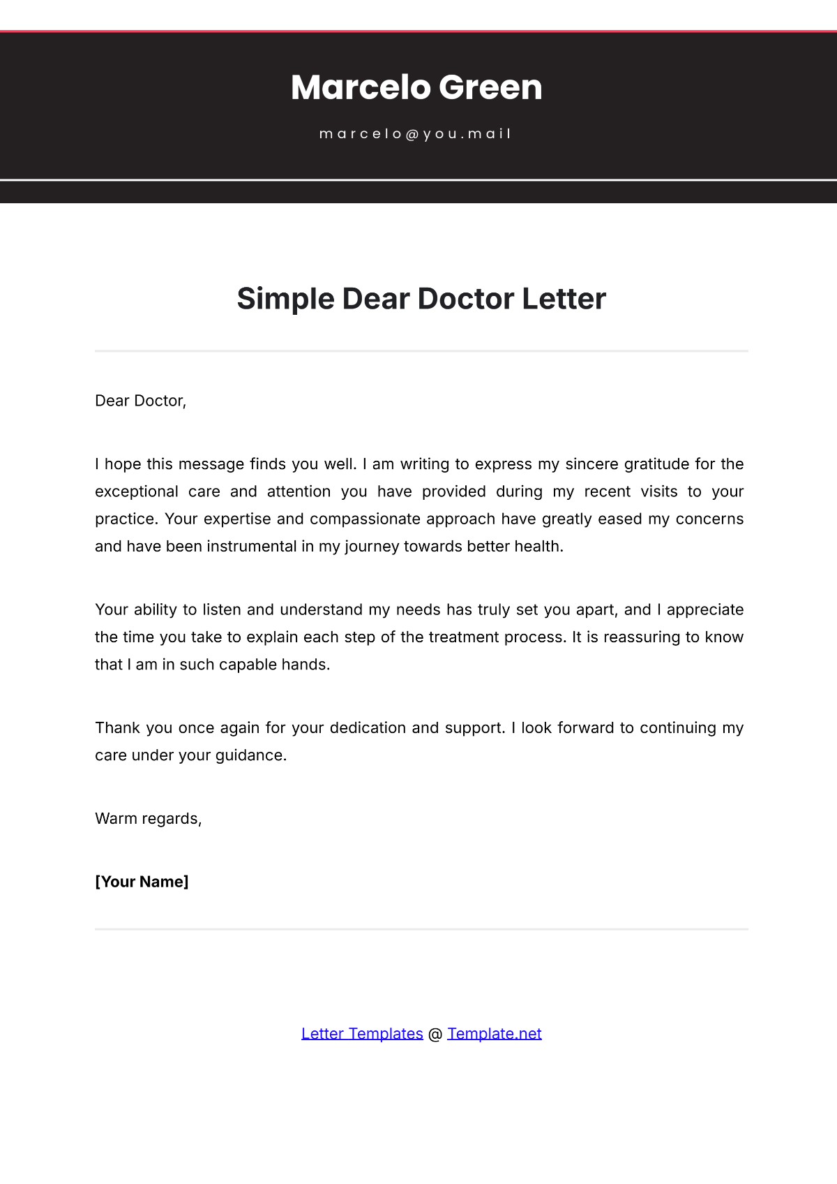 Free Medical Letter Template Edit Online Download Template