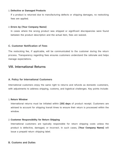 Free Retail Return and Refund Policy Template to Edit Online