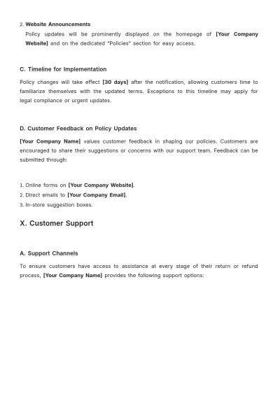 Free Retail Return and Refund Policy Template to Edit Online