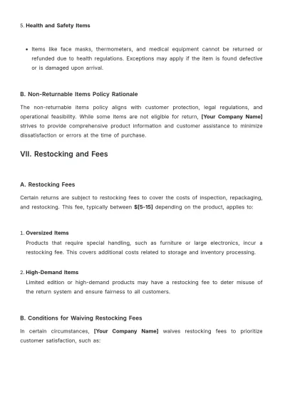 Free Retail Return and Refund Policy Template to Edit Online