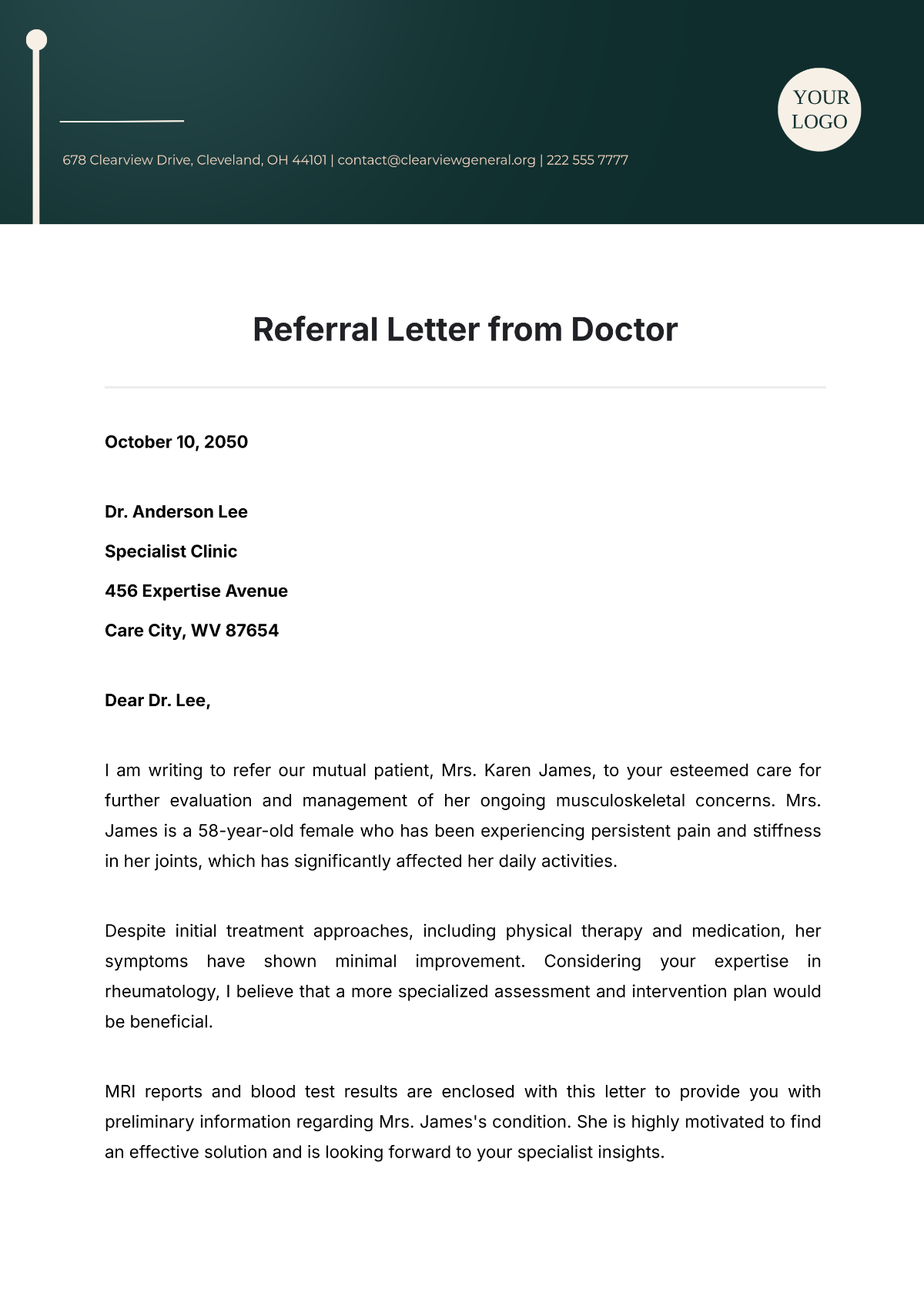 Free Doctor Disability Letter Template To Edit Online