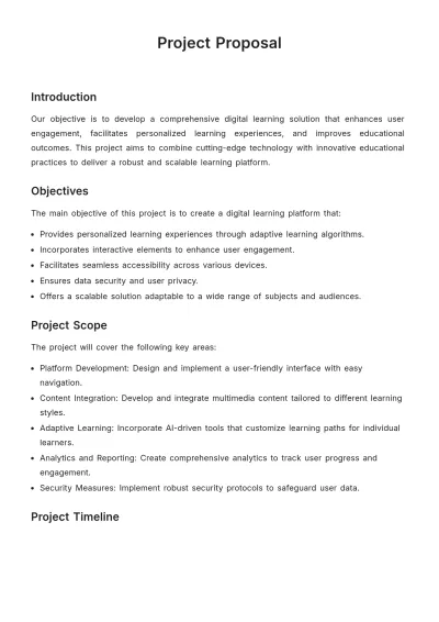 Free Project Proposal Template to Edit Online