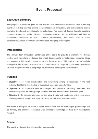 Free Event Proposal Template to Edit Online