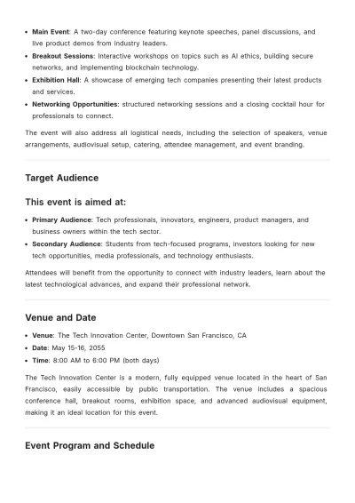 Free Event Proposal Template to Edit Online